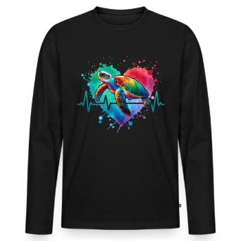 Hawksbill turtle ECG - Men's Premium Organic Long Sleeve Shirt - black - Front - Nico (187cm)