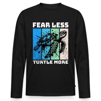 Hawksbill Turtle Karettschildkröte - Men's Premium Organic Long Sleeve Shirt - black - Front - Nico (187cm)