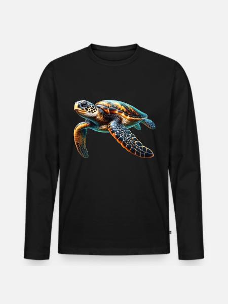 Hawksbill turtle - Men's Premium Organic Long Sleeve Shirt - black