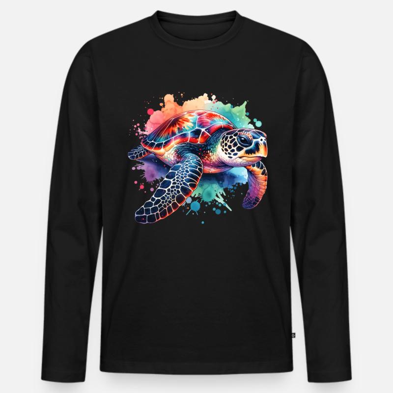 Karettschildkröte - Männer Premium Bio Langarmshirt - Schwarz
