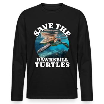 Hawksbill turtle - Men's Premium Organic Long Sleeve Shirt - black - Front - Nico (187cm)