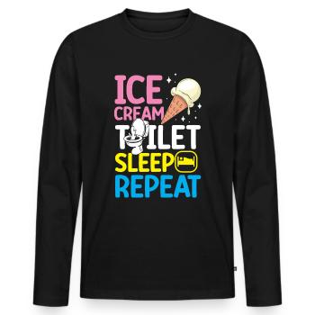 Tolérant au lactose ou intolérant au lactose - T-shirt manches longues Premium bio Homme - noir - Devant - Nico (187cm)