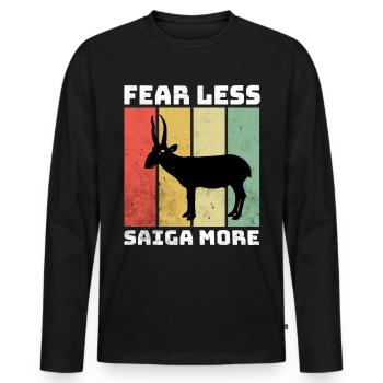 Saiga Antilope Saïga Antilope - T-shirt manches longues Premium bio Homme - noir - Devant - Nico (187cm)