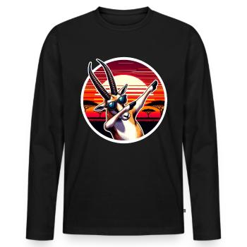 Saiga Antilope Saïga Antilope - T-shirt manches longues Premium bio Homme - noir - Devant - Nico (187cm)