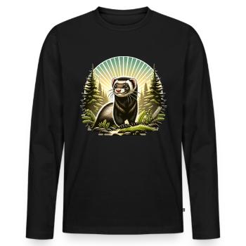 Iltis Schwarzfussiltis - Men's Premium Organic Long Sleeve Shirt - black - Front - Nico (187cm)