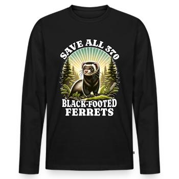 Save Iltis Schwarzfussiltis - Men's Premium Organic Long Sleeve Shirt - black - Front - Nico (187cm)