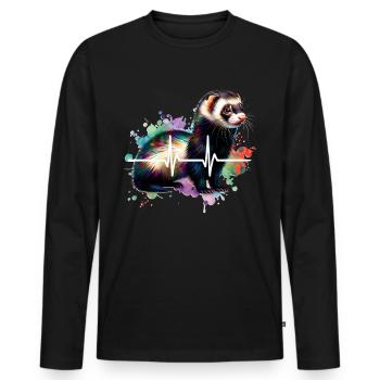 Iltis Schwarzfussiltis ECG - Men's Premium Organic Long Sleeve Shirt - black - Front - Nico (187cm)