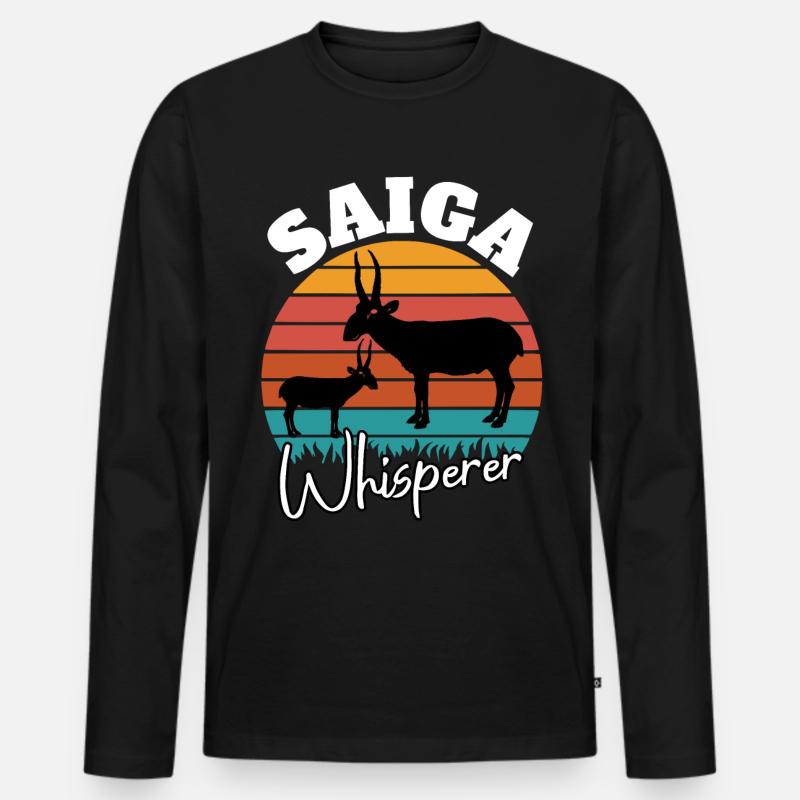Saiga Antilope Flüsterer - Männer Premium Bio Langarmshirt - Schwarz