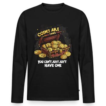 Coin Collector Definition Numismatics - Men's Premium Organic Long Sleeve Shirt - black - Front - Nico (187cm)