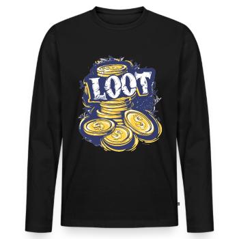 Coin Collector Definition Numismatics - Men's Premium Organic Long Sleeve Shirt - black - Front - Nico (187cm)