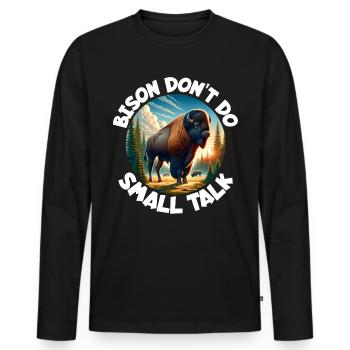 Buffalo Saying - Men's Premium Organic Long Sleeve Shirt - black - Front - Nico (187cm)