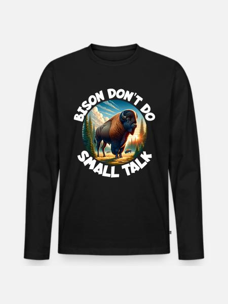 Büffel Spruch - Männer Premium Bio Langarmshirt - Schwarz