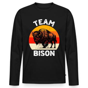 Dictons amusants de buffle - T-shirt manches longues Premium bio Homme - noir - Devant - Nico (187cm)