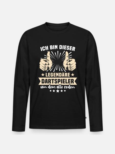 Darts Player Sayings - Men's Premium Organic Long Sleeve Shirt - black