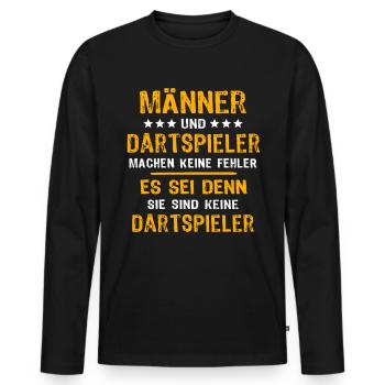 Darts Player Darts - Men's Premium Organic Long Sleeve Shirt - black - Front - Nico (187cm)