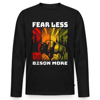 Bison Buffalo - Men's Premium Organic Long Sleeve Shirt - black - Front - Nico (187cm)