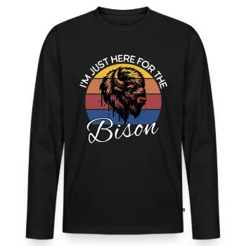 Bison Buffalo - Men's Premium Organic Long Sleeve Shirt - black - Front - Nico (187cm)