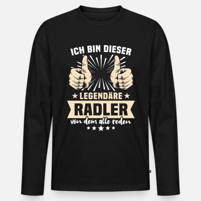Radler Sprüche - Männer Premium Bio Langarmshirt - Schwarz