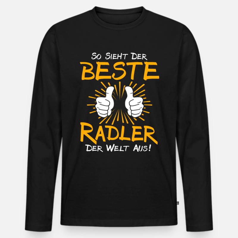 Radler Geschenkidee - Männer Premium Bio Langarmshirt - Schwarz
