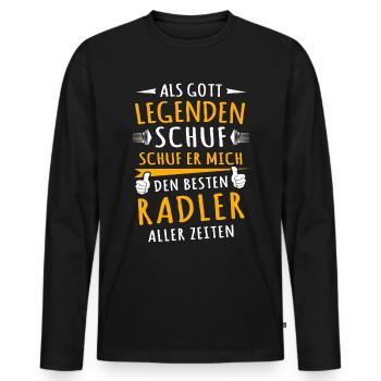 Cyclist - Men's Premium Organic Long Sleeve Shirt - black - Front - Nico (187cm)