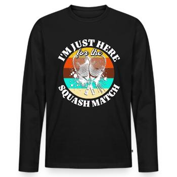 Funny Squash Saying - Men's Premium Organic Long Sleeve Shirt - black - Front - Nico (187cm)