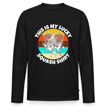 Squash - Men's Premium Organic Long Sleeve Shirt - black - Front - Nico (187cm)