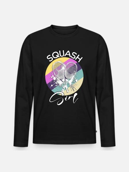 Squash Fille - T-shirt manches longues Premium bio Homme - noir
