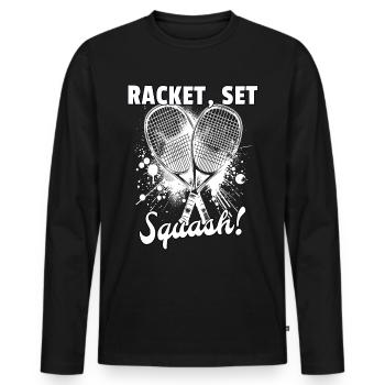 Squash Legend Men - Men's Premium Organic Long Sleeve Shirt - black - Front - Nico (187cm)