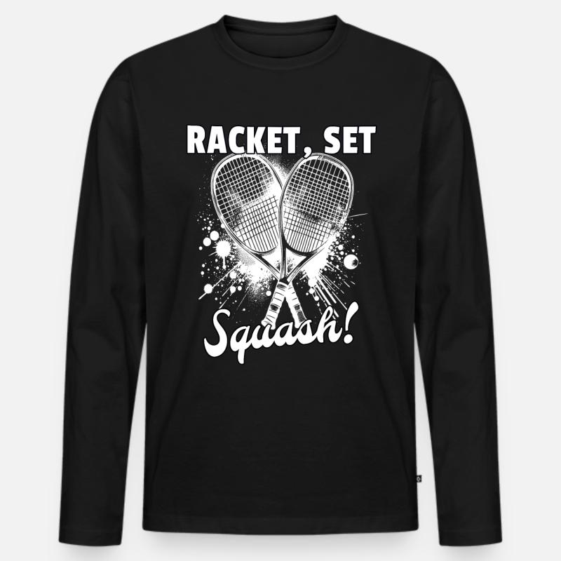 Squash Legende Männer - Männer Premium Bio Langarmshirt - Schwarz
