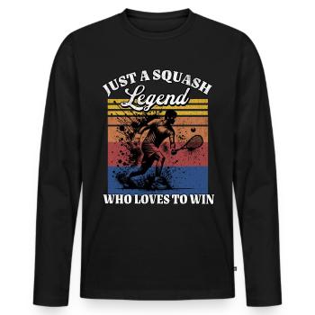 US Squash Spieler - Männer Premium Bio Langarmshirt - Schwarz - Vorne - Nico (187cm)