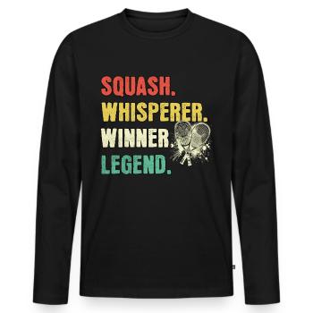 Squash Whisperer Squash Legend - Men's Premium Organic Long Sleeve Shirt - black - Front - Nico (187cm)