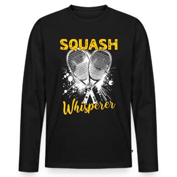 Squash Sayings - Men's Premium Organic Long Sleeve Shirt - black - Front - Nico (187cm)