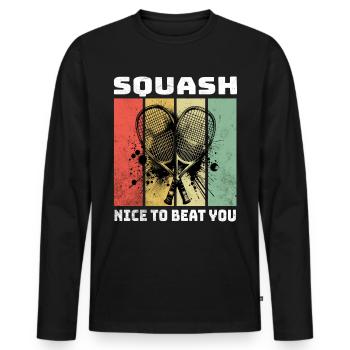 Squash Sayings - Men's Premium Organic Long Sleeve Shirt - black - Front - Nico (187cm)