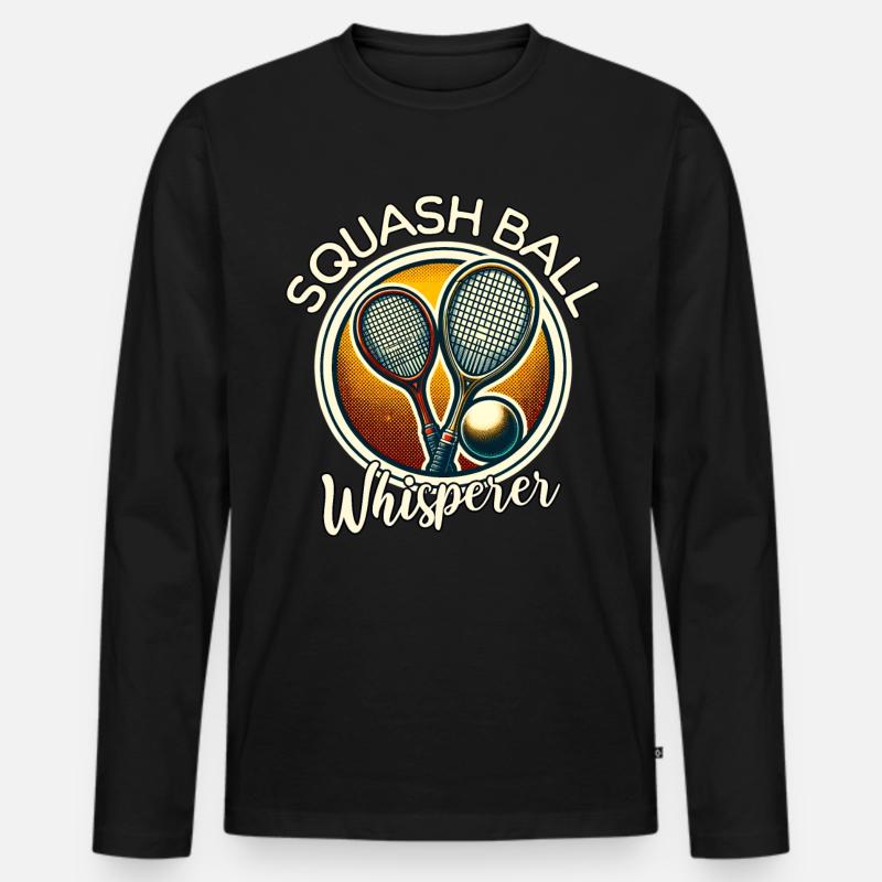 Squash Flüsterer - Männer Premium Bio Langarmshirt - Schwarz
