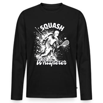 Murmure à l’oreille des courges - T-shirt manches longues Premium bio Homme - noir - Devant - Nico (187cm)
