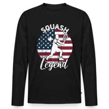 Squash Sayings - Men's Premium Organic Long Sleeve Shirt - black - Front - Nico (187cm)