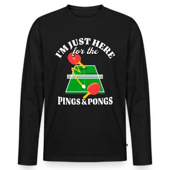 Ping Pong - Men's Premium Organic Long Sleeve Shirt - black - Front - Nico (187cm)