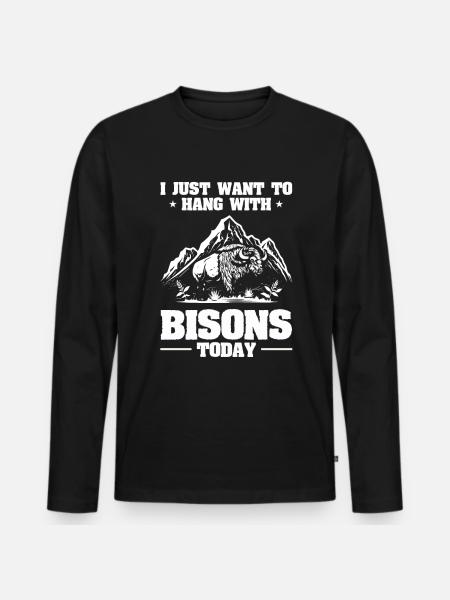 Buffalo Bison - Men's Premium Organic Long Sleeve Shirt - black