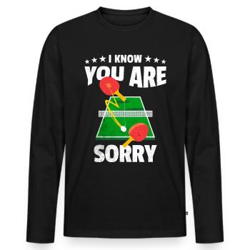 Ping Pong Legende - Männer Premium Bio Langarmshirt - Schwarz - Vorne - Nico (187cm)