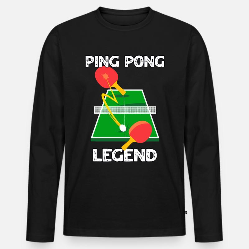 Ping Pong Legende - Männer Premium Bio Langarmshirt - Schwarz