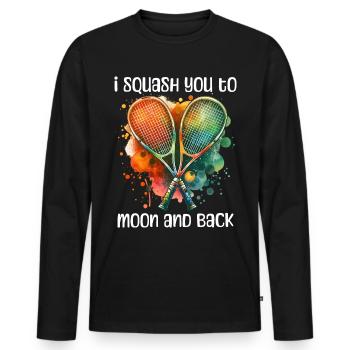 Squash Sayings - Men's Premium Organic Long Sleeve Shirt - black - Front - Nico (187cm)