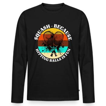 Squash Sayings - Men's Premium Organic Long Sleeve Shirt - black - Front - Nico (187cm)