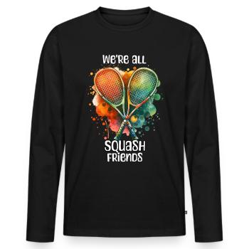 Squash Sayings - Men's Premium Organic Long Sleeve Shirt - black - Front - Nico (187cm)