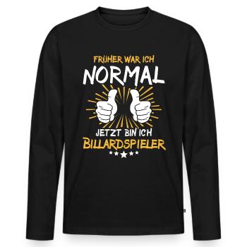 Dicton du joueur de billard biBilliard - T-shirt manches longues Premium bio Homme - noir - Devant - Nico (187cm)