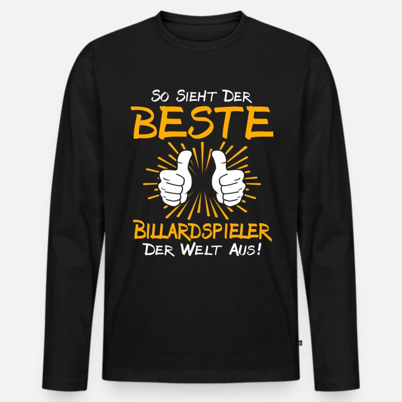 Billardspieler Geschenkidee - Männer Premium Bio Langarmshirt - Schwarz
