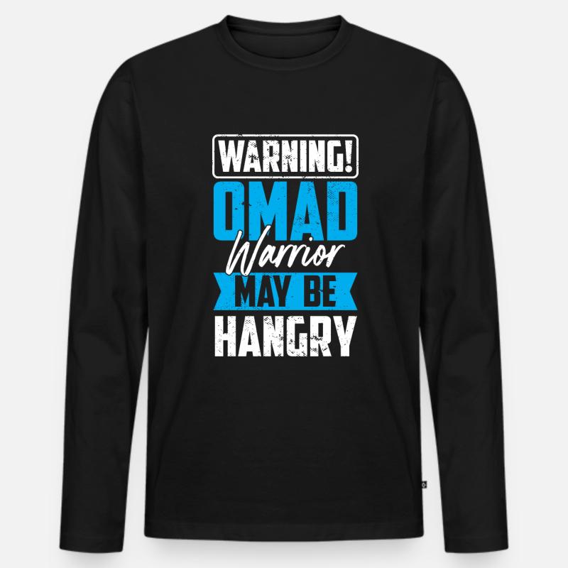 Intermittierendes Fasten Abnehmen - Männer Premium Bio Langarmshirt - Schwarz