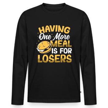 Intermittent fasting Weight loss - Men's Premium Organic Long Sleeve Shirt - black - Front - Nico (187cm)