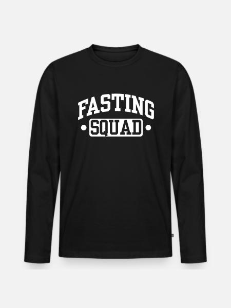 Intermittierendes Fasten Abnehmen - Männer Premium Bio Langarmshirt - Schwarz