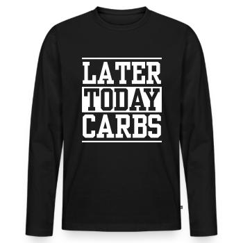 Intermittent fasting Weight loss - Men's Premium Organic Long Sleeve Shirt - black - Front - Nico (187cm)