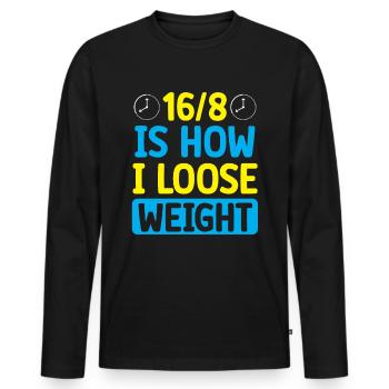 Intermittent fasting Weight loss - Men's Premium Organic Long Sleeve Shirt - black - Front - Nico (187cm)